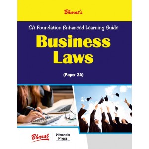 Bharat's Business Laws for CA Foundation Paper 2A November 2023 Exam by Veranda Press | CA Foundation Enhanced Learning Guide